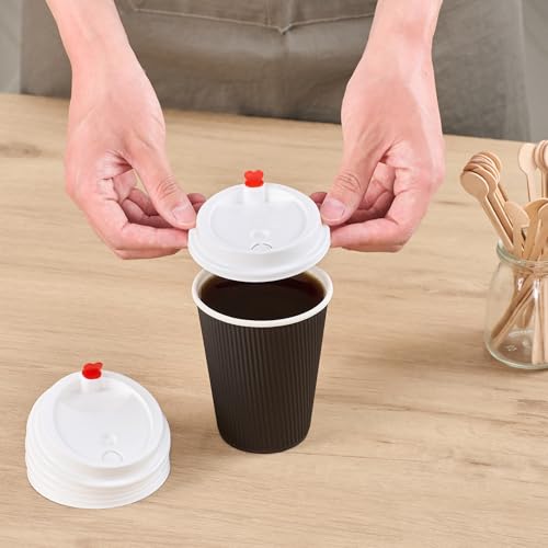 Restaurantware Coffee Cup Lids Only For 8, 12, 16 and 20 oz Cups 500 Pack Of Disposable White Hot Cup Lids Leakproof Plastic Drink Covers Elevated Spout Air Flow Vent For Latte Espresso Beverages by Restaurantware - Image 5