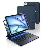 Dexnor Teclado para iPad Air 11" M3/M2 2025/2024, iPad Air 5/4 Generación, iPad Pro 11 4/3/2/1 Gen., Magnético Ultrafino Folio Desmontable Trackpad Multitáctil Retroiluminación Español Ñ, Azul