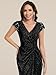 Ever-Pretty Women's Glitter V-Neck Formal Wedding Guest Dress Sequin Stretchy Prom Evening Gown Mother of Bride Dresses 02657 Black US12