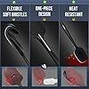 Walfos Silicone Spatula Set of 5 - (600°F) High Heat Resistant Kitchen Scraper Spatulas, One-Pieces Seamless Design, Perfect for Cooking Mixing & Baking - BPA Free and Dishwasher Safe,black #5