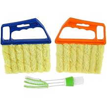 3Pcs Window Venetian Blind Cleaner Duster Tool, 2Pcs Washable 7 Fingers Dusting Cleaner and 1Pc Air Vent Cleaner, Venetian Washable Mini Handheld Brush for Air Conditioner Vents, Fans Vents