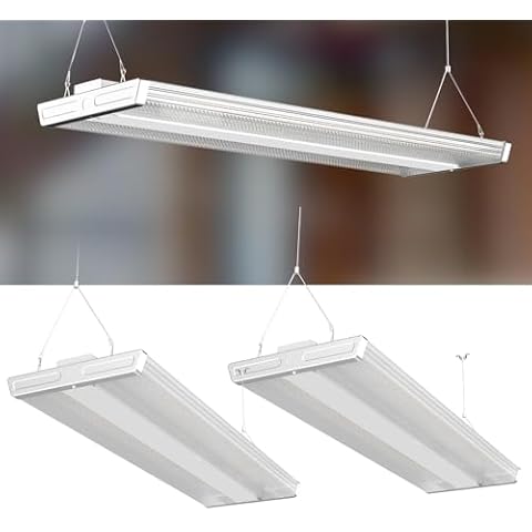 Lightdot 4FT LED High Bay Shop Lights, 100-277V 【Driver Equipped, 5 Years】 260W 37100LM [Eqv. 1000W MH/HPS] 5000K Diamond Diffusion Linear Hanging Light for Warehouse 2Pack Cover