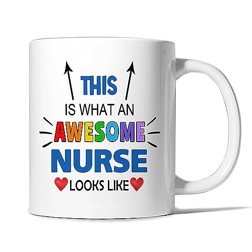 Awesome Nurse Mug - Risk-A Designs, This is What an Awesome Nurse Looks Like Mug, Thank You Gift, Nurse Gift, Student Nurse Gift, keyworker Gift, Appreciation Gift