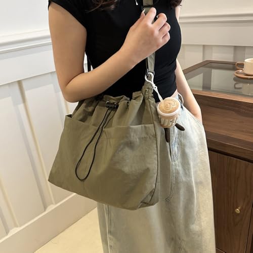 Bolso cruzado con cordón, bolsa casual de lona miniatura 2