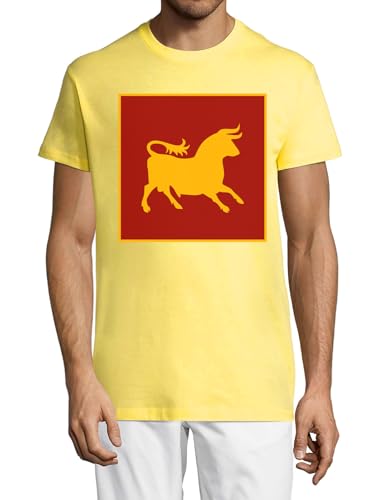 T-shirt jaune col rond style urbain pour terrasses d'été homme