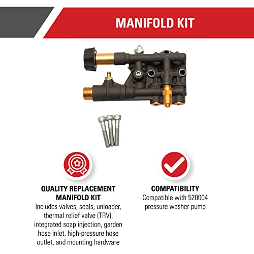 Simpson Cleaning 7110163 Manifold Replacement Kit For Oem Technologies 520004 Axial Cam Pressure Washer Pump, Black #TOP1