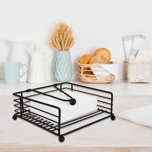 FVIEXE 3PCS Napkin Holders for Paper Napkins, Black Flat Napkins Holders, Metal Napkin Dispenser for Kitchen Tables, Farmhouse, Dinner, Outdoor - Thumbnail 5