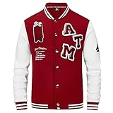 ANOTWENER Varsity Jacket Men Letterman Bomber Baseball Vintage Jackets Streetwear Casual Custom Coat Fashion Football Graphic Red ATM-131-M