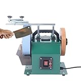 10inch Water Cooled Electric Knife Sharpener, Wet/Dry Stone Grinder, Bidirectional Rotation, Sink Height Adjustable, 95 RPM Low Speed Grinding Machine for Knives, Chisels, Scissors