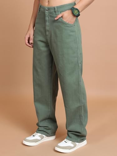 Image of Highlander Men Men's Loose Fit Jeans | Wide Leg | Mid Rise | Cotton | Jeans for Man