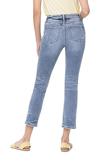 Flying Monkey, High Rise Slim Straight Jeans, Medium Blue3