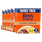 Bens Original Family Pack Long Grain ready in 3 minutes Microwave Rice serves 4 multipack 4x 450g