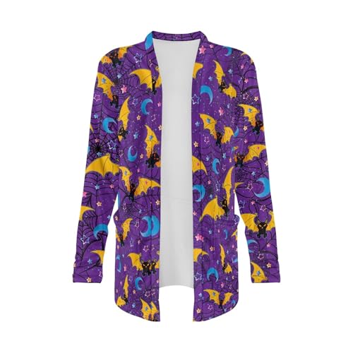 Image of Forchrinse Red Ladybug Cardigan for Women Causal Long Sleeve Open Front Cardigans Sweater Fashion 2024 Fall Coat with Pockets
