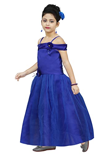 Image of Chandrika Kids Floral Applique Festive Gown Dress for Girls.
