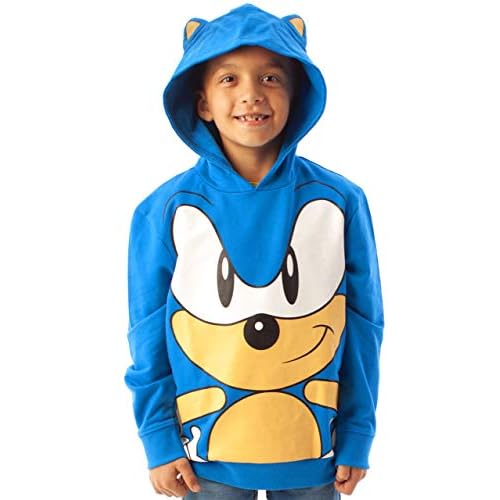 Sonic The Igel Hoodie Charakter 3D Ears Junge Kinder Blaue Kapuzenpullover 7-8 Jahre
