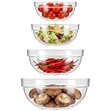Acellegic 4 Pcs Acrylic Salad Bowls Plastic Serving Bowls for Party for Snack or Chip Candy Dish Party Salad Container 16oz/37oz/54oz/84oz