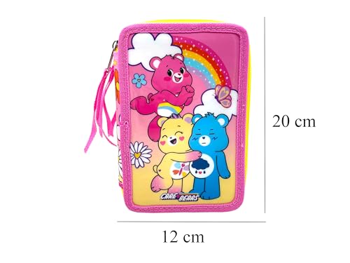 Plumier Care Bears avec trois compartiments de rangement rose - 4