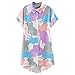 Abaday Cartoon Cat Print Short Sleeve Longline Shirt L Multi
