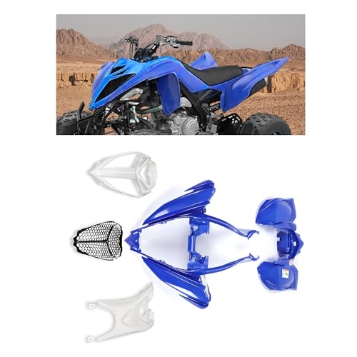 Front&Rear Fender Flares + Gas Cap + Tank Cover + Grille/Fender + Mesh Compatible with 2006-2025 YAMAHA Raptor 700 ATV Plastic Kit Bodywork Blue&White&Black