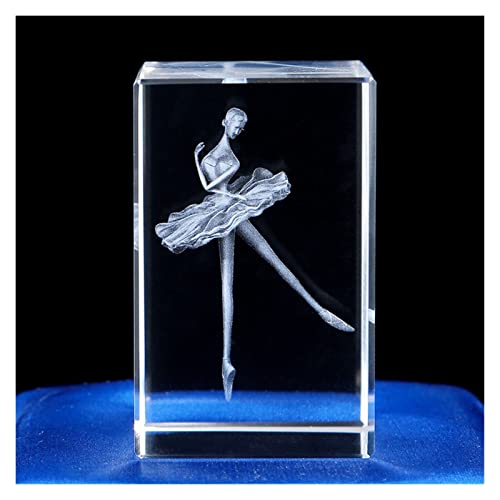 Figurines artisanales de ballerine en cristal 3D, sculpture décorative haut de gamme