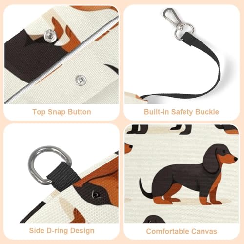 Sac de transport pour chien teckel mignon en toile à sangle