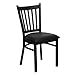 4 Pk.HERCULES Series Black Vertical Back Metal Restaurant Chair with Black Vinyl Seat