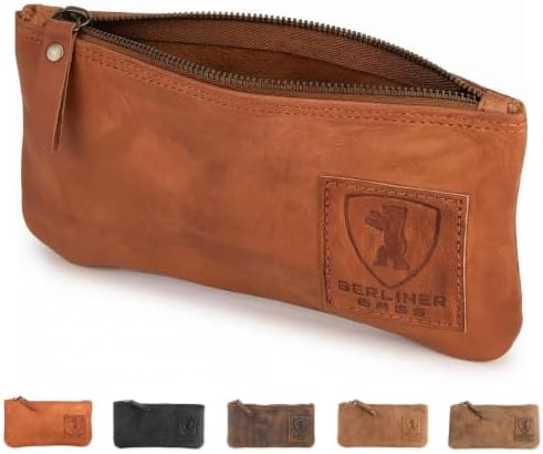 BERLINER BAGS Vintage Full Grain Leather Pencil Case For Men and Women