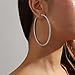 Large Rhinestone Hoop Earrings for Women Girls Hypoallergenic Extra Big 80mm Huggie CZ Hoops Dangle Drop Earring Fashion Chic Party Jewelry Gifts 3 inch (Silver)
