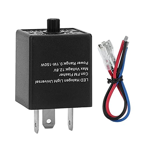 Relé intermitente LED de 3 pines y 12V 24V ajustable universal para moto y coche