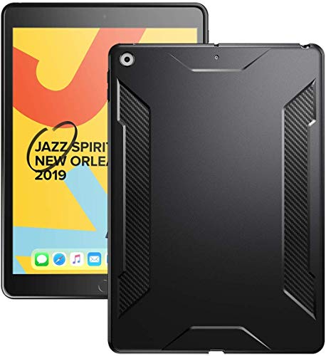 Poetic Karbon Case Designed For Ipad 10.2 9Th Generation (2021) / 8Th Gen (2020) /7Th Gen (2019) Case, Slim Fit Shock Absorbing Premium Flexible Tpu Case With Carbon Fiber Texture, Matte Black #TOP1