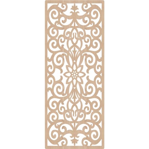 Image of Buel Decorative Pierced Fretwork Wood Wall Panels, 33 3 /8 inchW x 84 3 /8 inchH x 1 /4 inchT, Red Oak