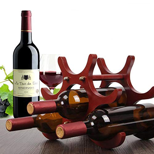 Soporte para botellas de vino 6 botellas madera miniatura 2