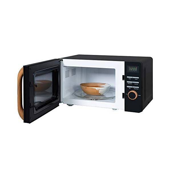 Russell Hobbs Manual Microwave with 5 Power Levels, Wood Effect Handle & Dials, Timer, Defrost Setting, Easy Clean - Image 4