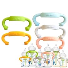 Silicone Baby Bottle Handles Compatible with Dr. Browns Feeding Bottles, Easy Grip Removable Handles, 5 Pack