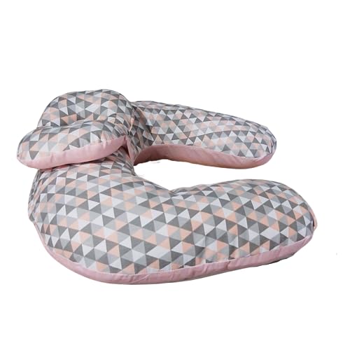 Almofada Amamentar Apoio Para Cabeça Bebê Viagem Triângulo cor:triângulo rosa (triângulo rosa) (triâ