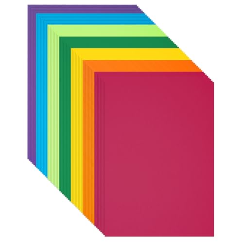 Construction Paper 8.5x11 in,70 Sheets,Set of 7 Colors Classic Rainbow 178GSM/65LB Heavyweight Construction Paper,Crafts,Arts,School Classroom Art Supplies Assorted Colors Bulk Paper