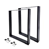M.Pascual Patas para Mesa | Rectangular 58x71 cm | Negro | Kit Completo con Tornillos y Niveladores...