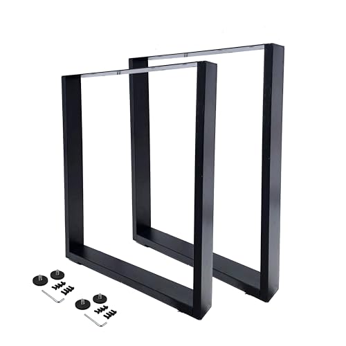 M.Pascual Patas para Mesa | Rectangular 58x71 cm | Negro | Kit Completo con Tornillos y Niveladores | 2 Unidades