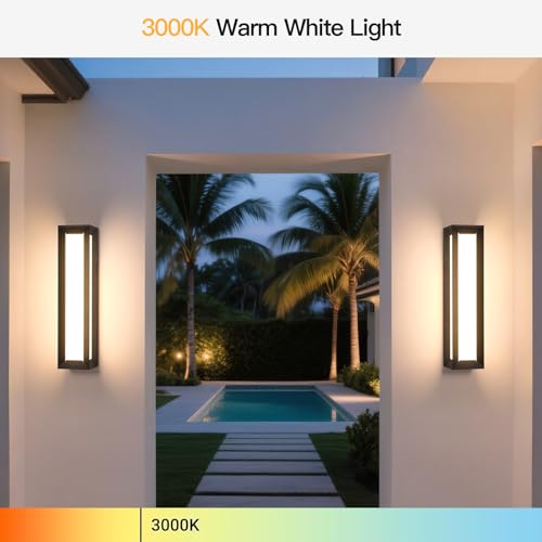Image of MVBT Outdoor Wall Lights Exterior, 26 inch Large Wall Sconce for House, 3000K LED Outside Front Door Light Fixture Wall Mount, Modern Porch Lights Waterproof Garage Lamp Patio Lighting Entryway Lantern