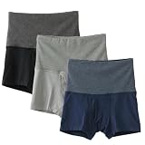 [白鷺ニット] おなかポンポン 備長炭入り 腹巻付き ボクサー メンズ 下着 秋冬 腹巻き付き パンツ 暖かい 前開き 紳士 K1106P-E (JP, アルファベット, L, 3色アソートセット)