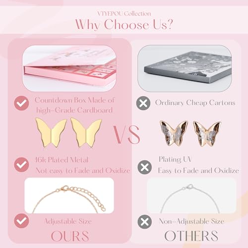 Vtyepou RUI568 Advent Calendar Women Christmas Countdown - 2024 Rose Gold Trendy Jewelry Set For Adult Women & Teen Girls thumb #3