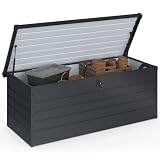 IDMarket - Coffre de Rangement métal verrouillable Gris Anthracite pour Jardin 600L 165x70x63 cm