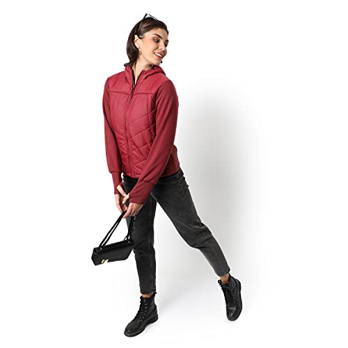 Image of PINACOLADA Women's Puffer Regular Fit Bomber Jacket For Winter Wear | Standing Collar | Full Sleeve | Zipper | Casual Jacket For Woman & Girl | Western Stylish Jacket For Women