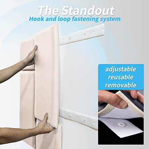 Art3D Adjustable Wall Mounted Upholstered Headboard For King, Twin, Full And Queen, Reusable And Removable Padded Wall Panels, Interchangeable Bed Panels In Pink (12 Panels, 9.84" X 23.6") #TOP2