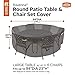 Classic Accessories Ravenna Waterproof Round Patio Table & Chair Set Cover, Outdoor Dining General Purpose Furniture Covers with Cord Lock & Padded Handles, 94 inch, Outdoor Table Cover