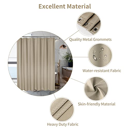 Waffle Weave Shower Curtain - Soft Textured Fabric, Water Repellent & Minimalist Bathroom Decor, Rustproof Grommets, Machine Washable – Natural, 72x72 Inches by ExploreHorizon - Image 5