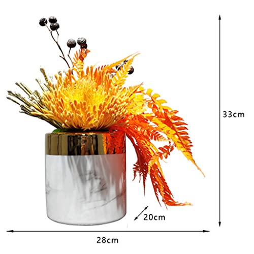 Fleurs orange de simulation pour table de chevet et décoration intérieure chaleureuse