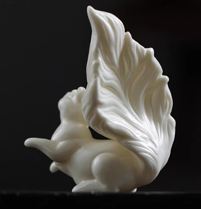 Ornement en céramique écureuil Blanc Sculpture en Porcelaine Artisanale décoration de Maison Bureau Cadeau de Mariage