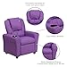 Flash Furniture Vana Vinyl Kids Recliner with Cup Holder, Headrest, and Safety Recline, Contemporary Reclining Chair for Kids, Supports up to 90 lbs., Lavender