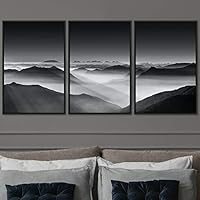 3 Piece Framed Canvas Wall Art Abstract Mountain Top Landscape Canvas Prints Home Artwork Decoration for Living Room,Bedroom - 16